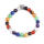 Hot Fashion 7 Chakra 8MM Stone Round Beaded​ Stretch Bracelet with Leapard Head